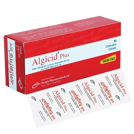 Algicid Plus 250 mg+133.5 mg+80 mg Chewable Tablet