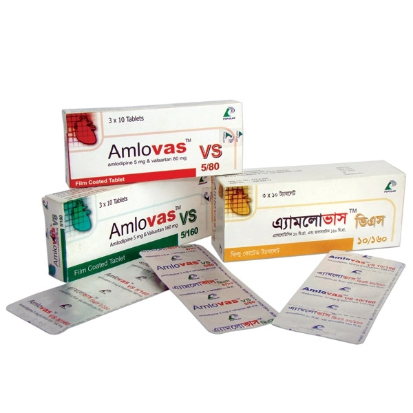 Amlovas VS 10 mg+160 mg Tablet Amlovas VS 10 mg+160 mg Tablet