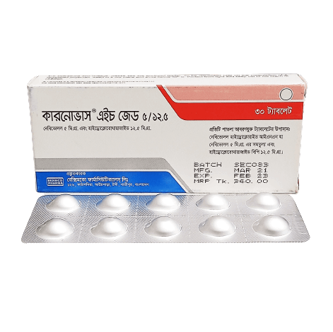Carnovas HZ 5 mg+12.5 mg Tablet