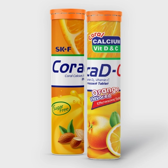 CoracaD-C 1000 mg+327 mg (Coral Calcium)+500 mg+400 IU Effervescent Tablet CoracaD-C 1000 mg+327 mg (Coral Calcium)+500 mg+400 IU Effervescent Tablet