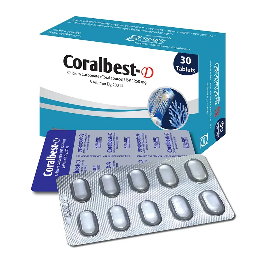 Coralbest-D 500 mg+200 IU Tablet