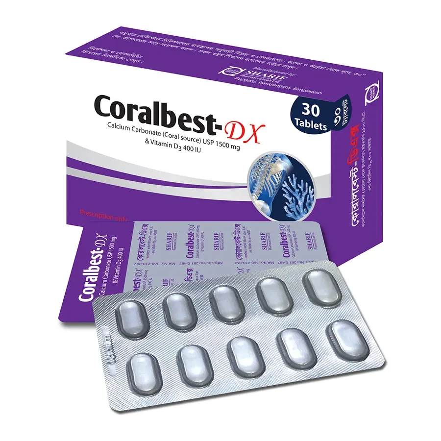 Coralbest-DX 600 mg+400 IU Tablet