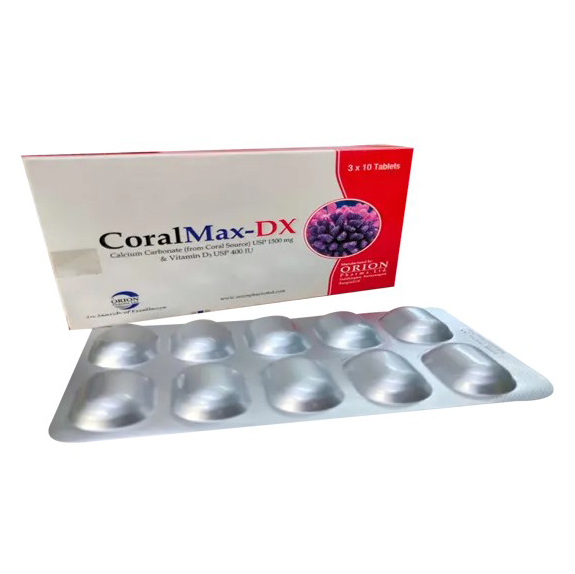 CoralMax-DX 600 mg+400 IU Tablet