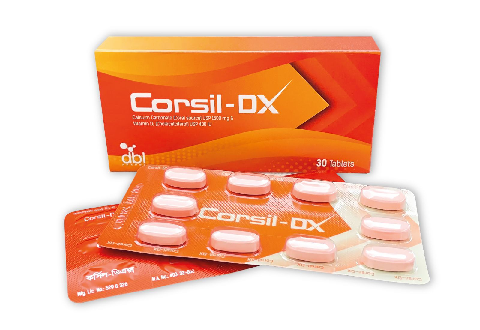 Corsil-DX 600 mg+400 IU Tablet