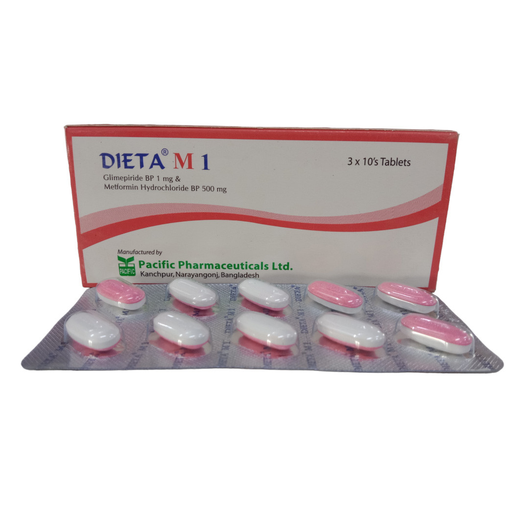 Dieta M 1 mg+500 mg Tablet (Extended Release)