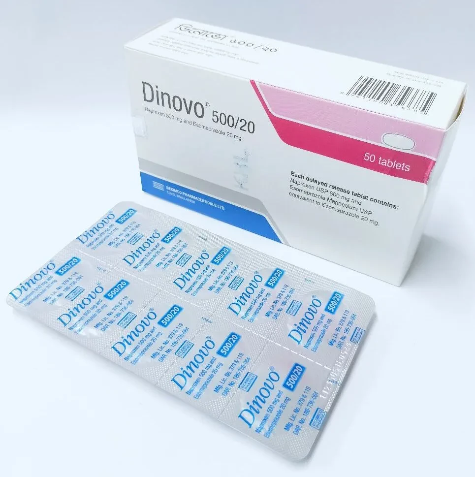 Dinovo 500 mg+20 mg Tablet (Delayed Release) Dinovo 500 mg+20 mg Tablet (Delayed Release)