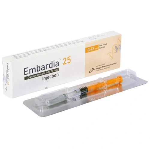 Embardia 25 mcg/0.42 ml SC Injection Embardia 25 mcg/0.42 ml SC Injection