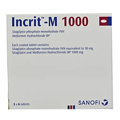 Incrit-M 50 mg+1000 mg Tablet