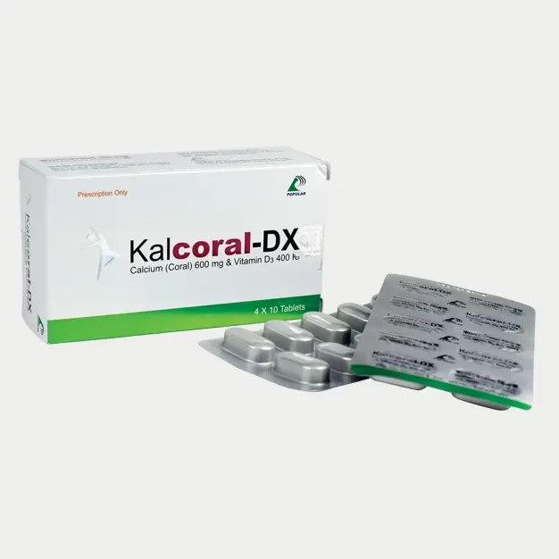 Kalcoral-DX 600 mg+400 IU Tablet