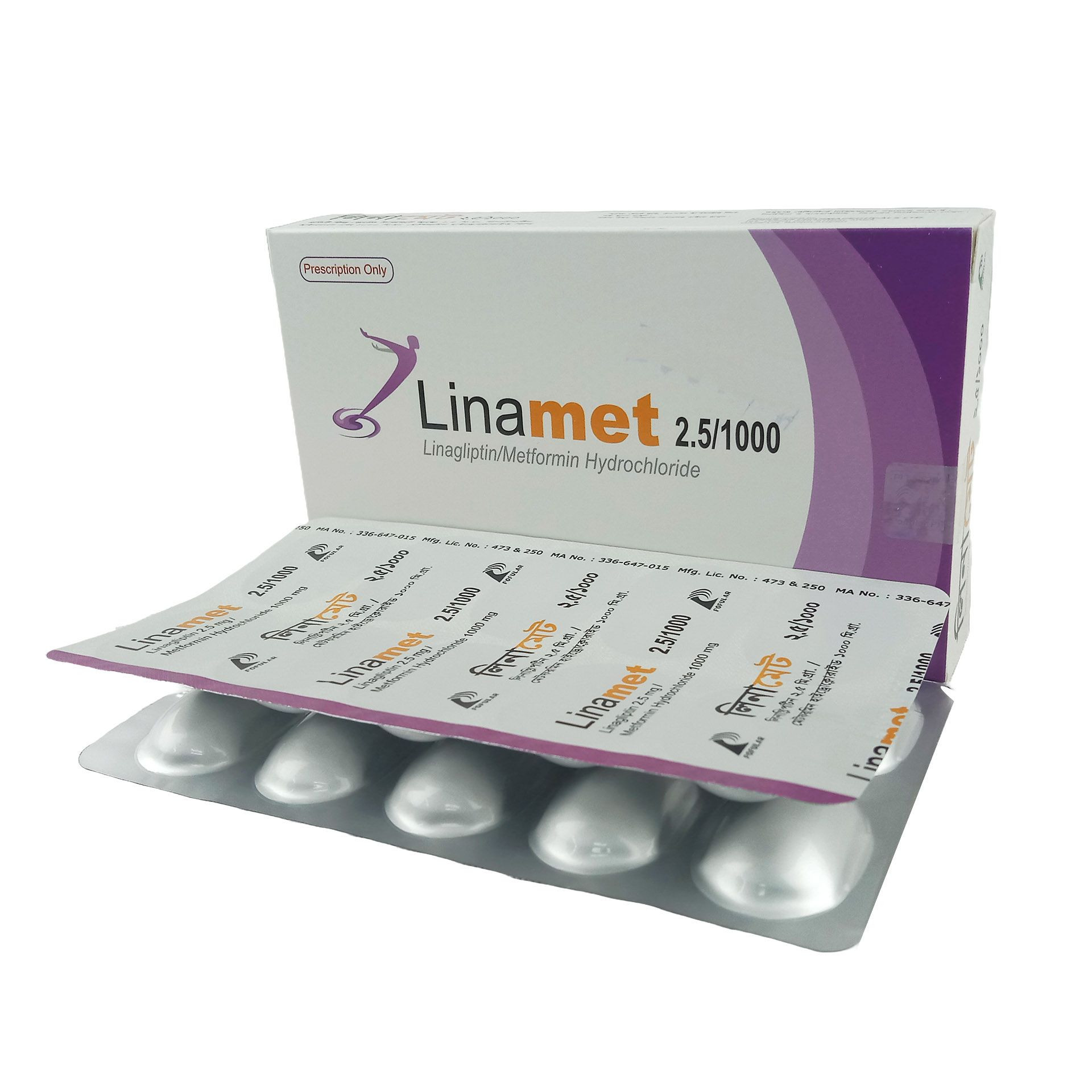 Linamet 2.5 mg+500 mg Tablet