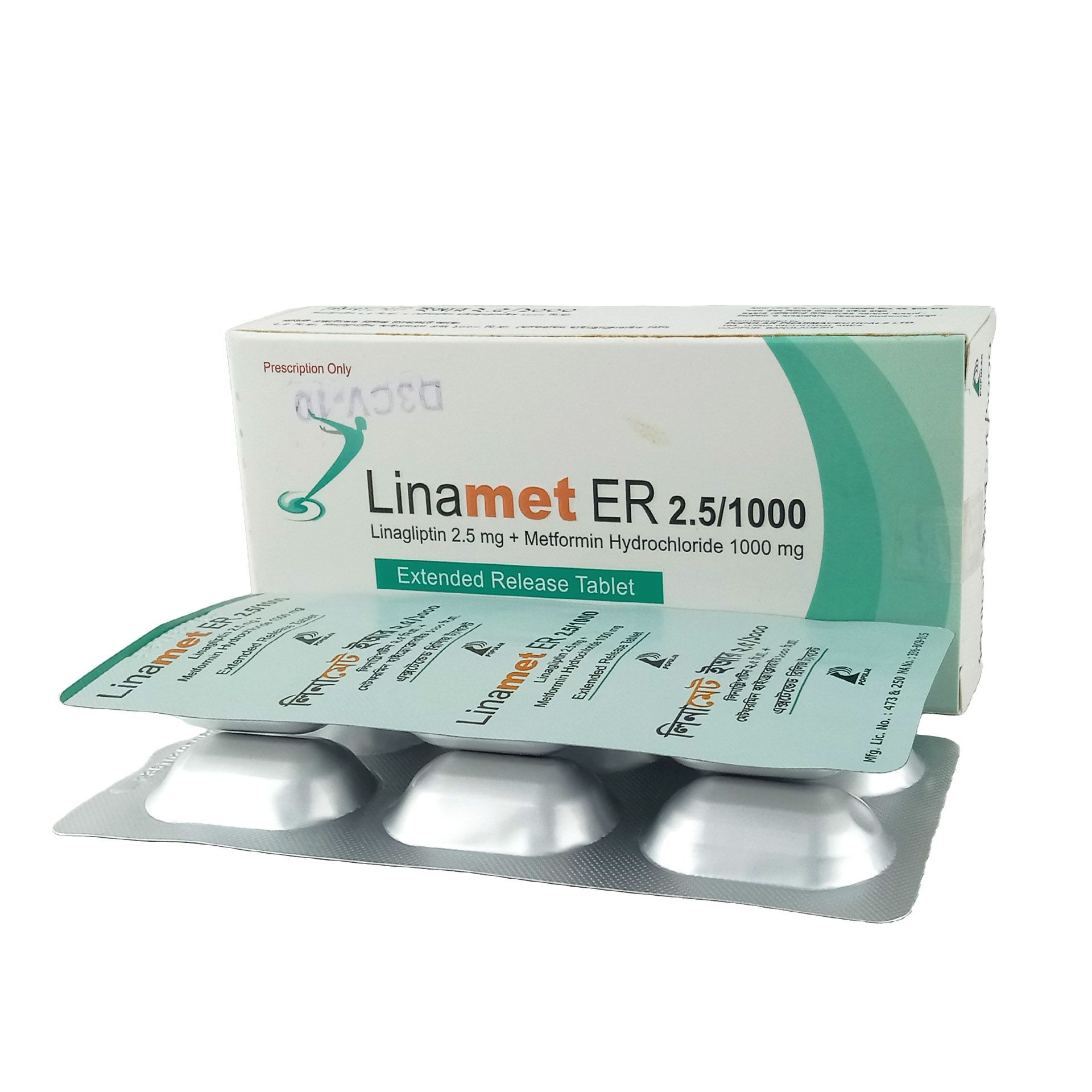 Linamet ER 2.5 mg+1000 mg Tablet (Extended Release) Linamet ER 2.5 mg+1000 mg Tablet (Extended Release)