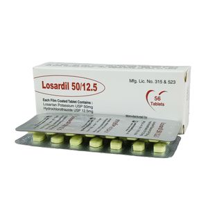 Losardil 50/12.5 50 mg+12.5 mg Tablet