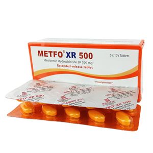 Metfo XR 500 mg Tablet (Extended Release)