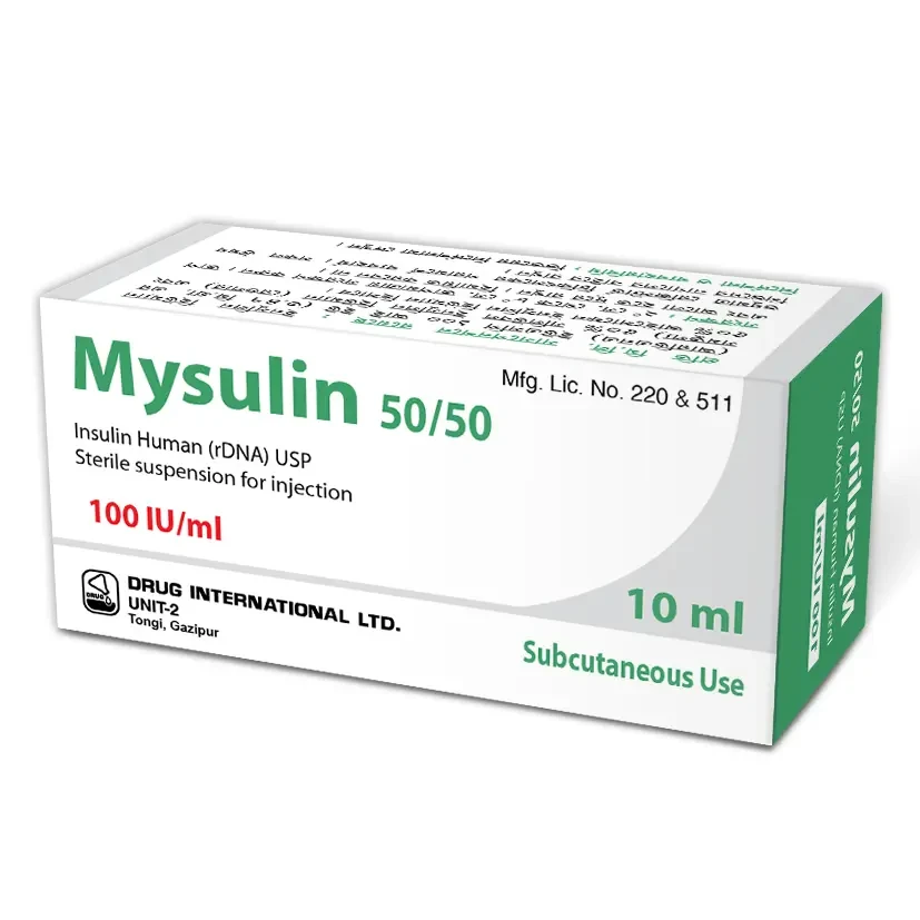 Mysulin 50%+50% in 100 IU/ml SC Injection Mysulin 50%+50% in 100 IU/ml SC Injection