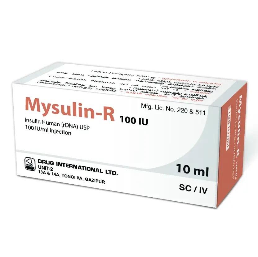 Mysulin R 100 IU/ml SC Injection Mysulin R 100 IU/ml SC Injection