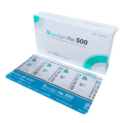 Nupralgin Plus 500 mg+20 mg Tablet (Delayed Release) Nupralgin Plus 500 mg+20 mg Tablet (Delayed Release)