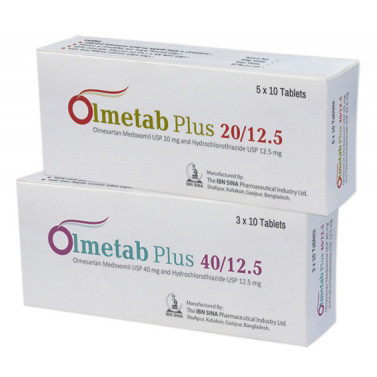 Olmetab Plus 20 mg+12.5 mg Tablet