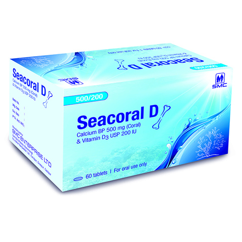 Seacoral D 500 mg+200 IU Tablet