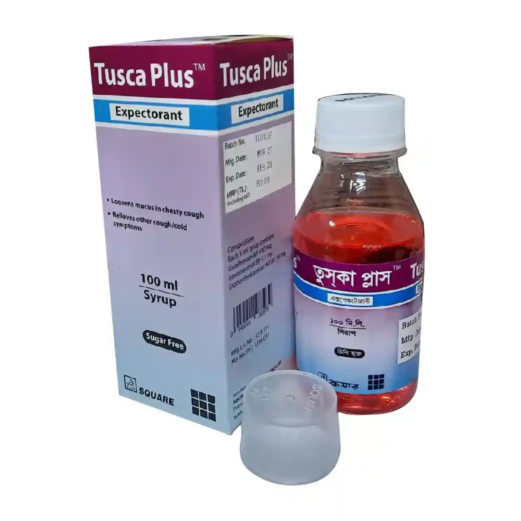 Tusca Plus (100 mg+1.1 mg+14 mg)/5 ml Syrup