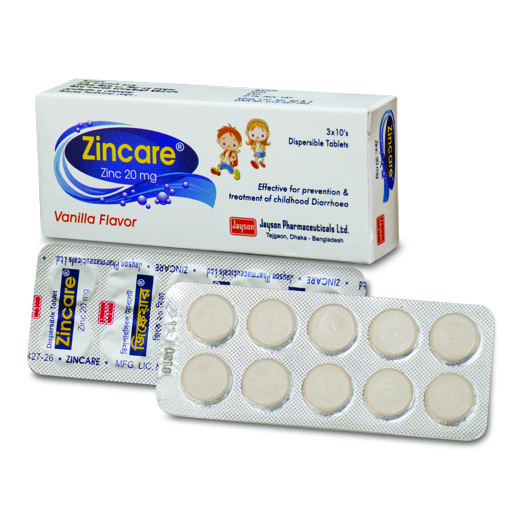 Zincare 20 mg Dispersible Tablet Zincare 20 mg Dispersible Tablet