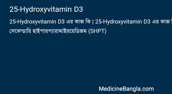 25-Hydroxyvitamin D3 এর কাজ 25-Hydroxyvitamin D3 in Bangla