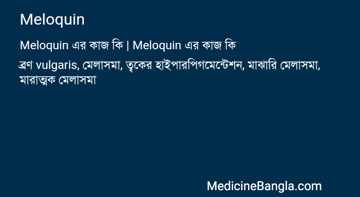 Meloquin এর কাজ Meloquin in Bangla