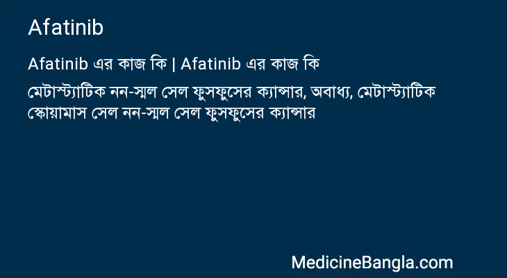 Afatinib এর কাজ Afatinib in Bangla