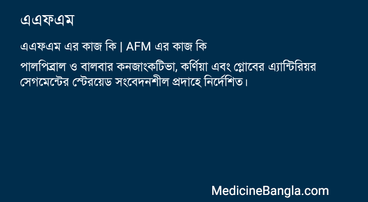 এএফএম এর কাজ এএফএম in Bangla