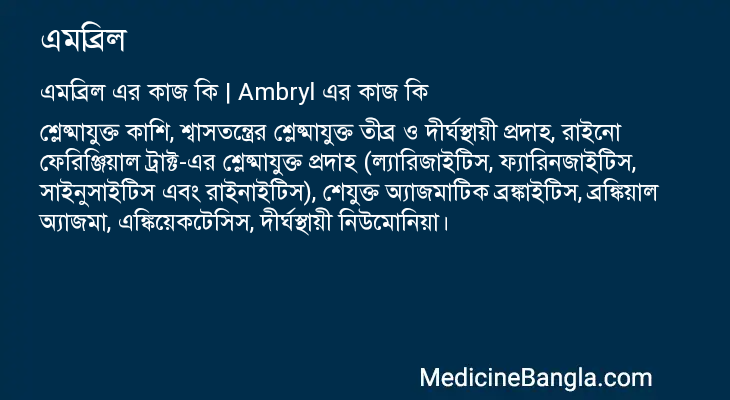 এমব্রিল এর কাজ এমব্রিল in Bangla