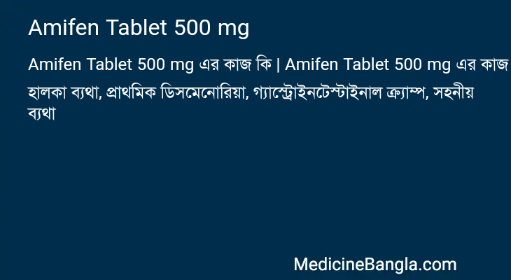Amifen Tablet 500 mg এর কাজ Amifen Tablet 500 mg in Bangla