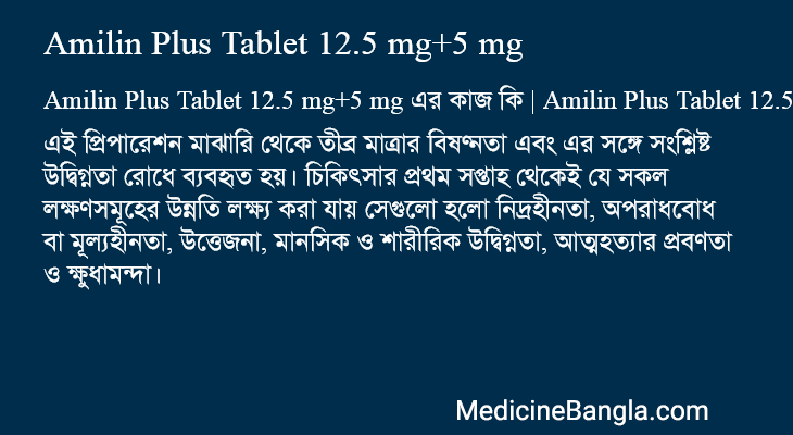 Amilin Plus Tablet 12.5 mg+5 mg in Bangla