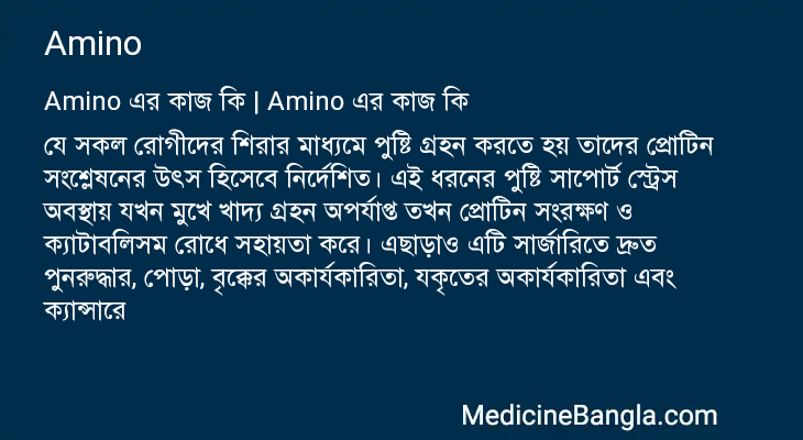 Amino এর কাজ Amino in Bangla