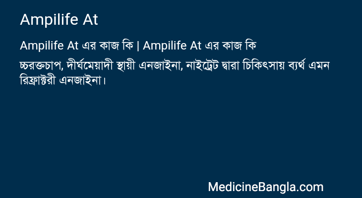 Ampilife At এর কাজ Ampilife At in Bangla