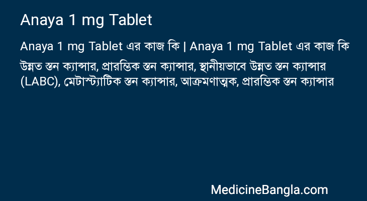 Anaya 1 mg Tablet in Bangla