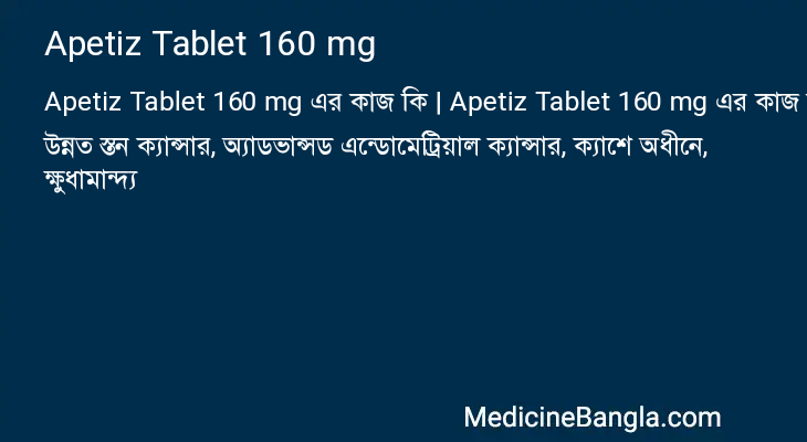Apetiz Tablet 160 mg এর কাজ Apetiz Tablet 160 mg in Bangla