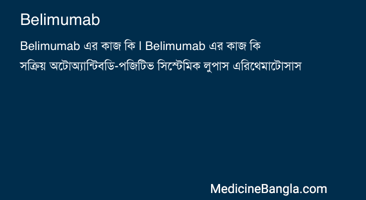 Belimumab এর কাজ Belimumab in Bangla