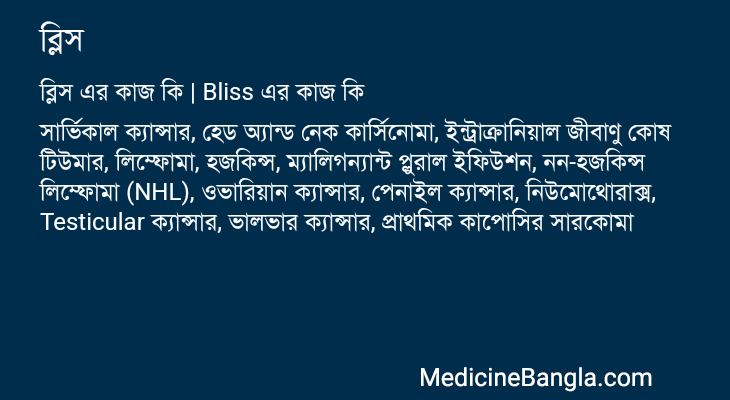 ব্লিস এর কাজ ব্লিস in Bangla