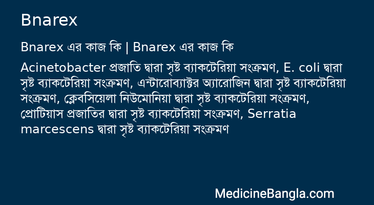 Bnarex এর কাজ Bnarex in Bangla