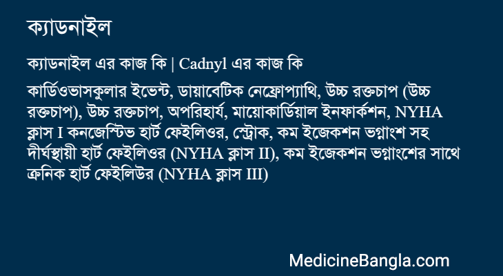 ক্যাডনাইল এর কাজ ক্যাডনাইল in Bangla