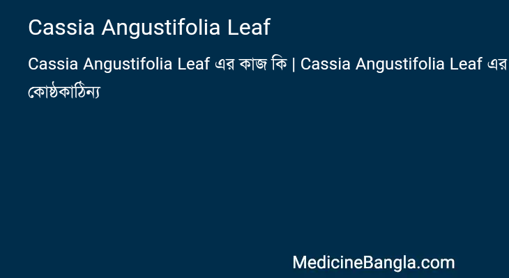 Cassia Angustifolia Leaf in Bangla