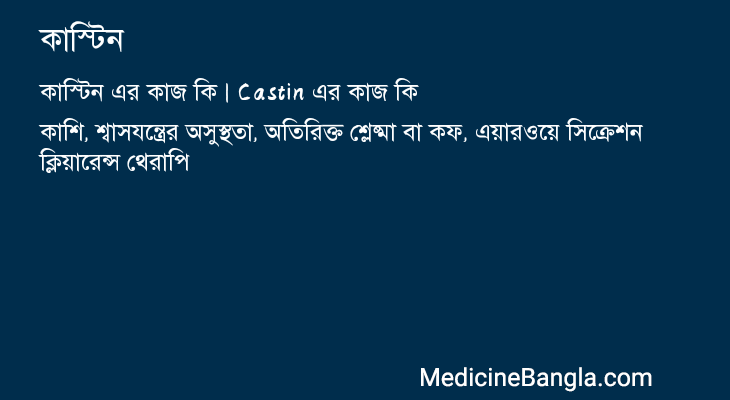 কাস্টিন এর কাজ কাস্টিন in Bangla