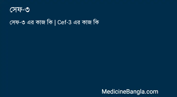 সেফ-৩ এর কাজ সেফ-৩ in Bangla