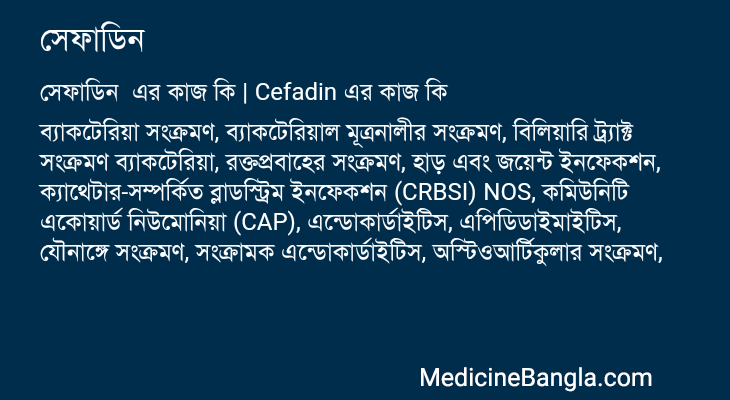 সেফাডিন এর কাজ সেফাডিন in Bangla