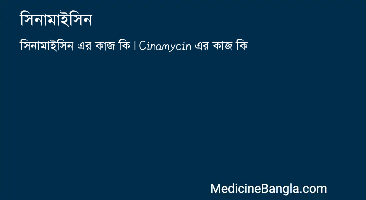 সিনামাইসিন এর কাজ সিনামাইসিন in Bangla
