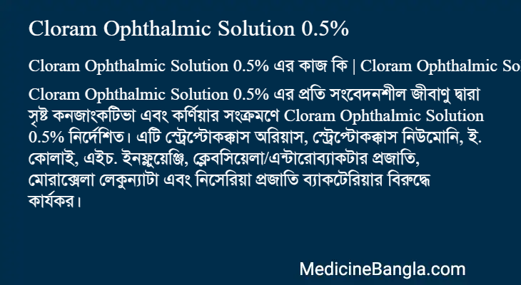 Cloram Ophthalmic Solution 0.5% in Bangla