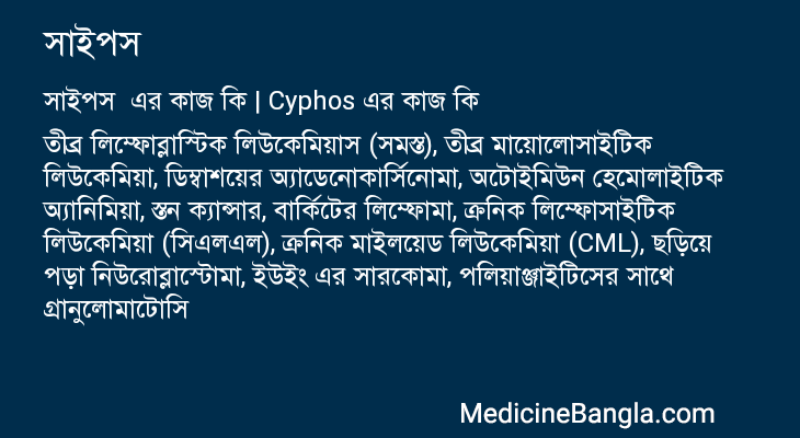 সাইপস এর কাজ সাইপস in Bangla