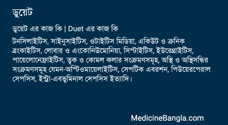 ডুয়েট এর কাজ ডুয়েট in Bangla