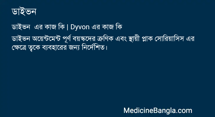 ডাইভন এর কাজ ডাইভন in Bangla