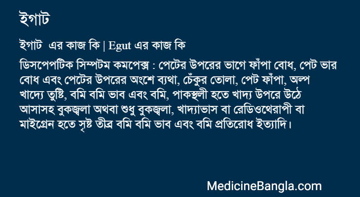 ইগাট এর কাজ ইগাট in Bangla