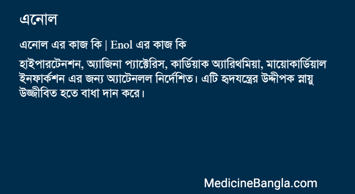 এনোল এর কাজ এনোল in Bangla
